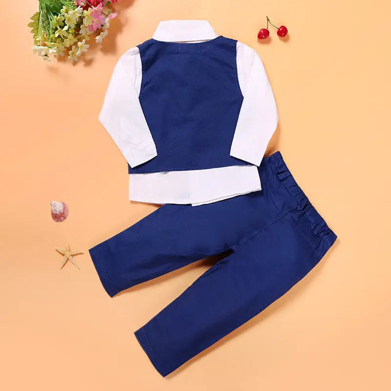 YoungGent: Casual Boys’ Vests & Suits Collection - Blue / 2T