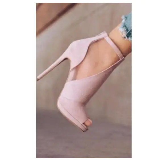 Zip Back Stiletto Sandals - Plus Size