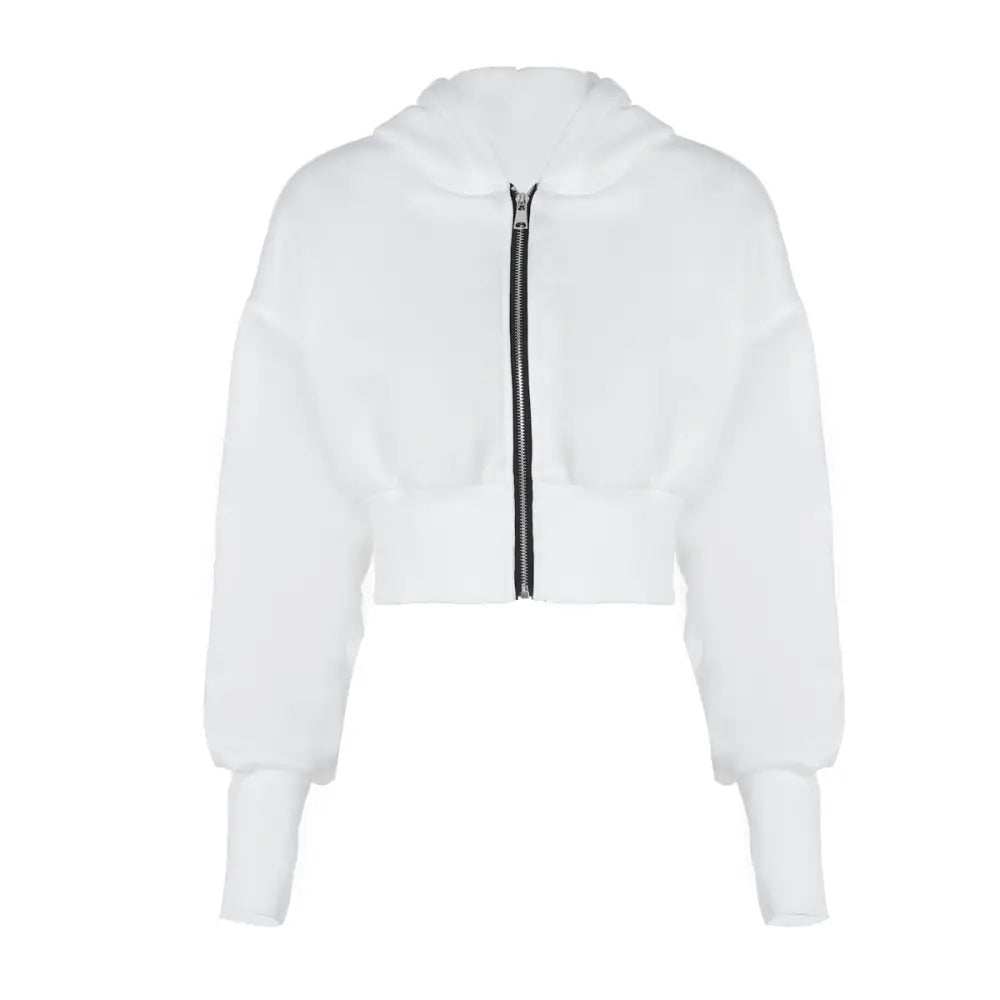 Zipper Hooded Cardi