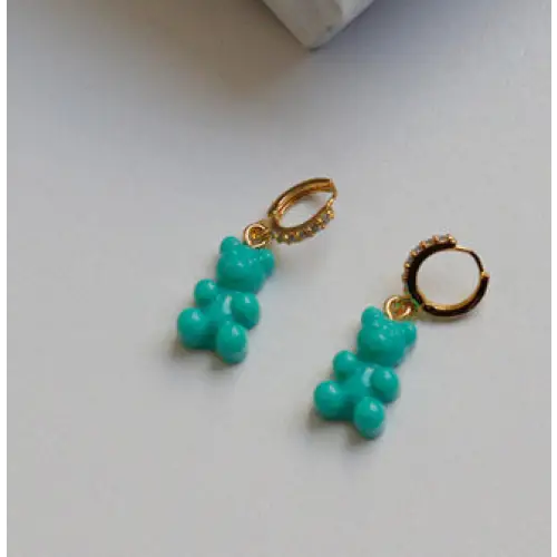 ZircoBear Zirconium Inlaid Gummies with Shimmering Jewelry Design - Blue