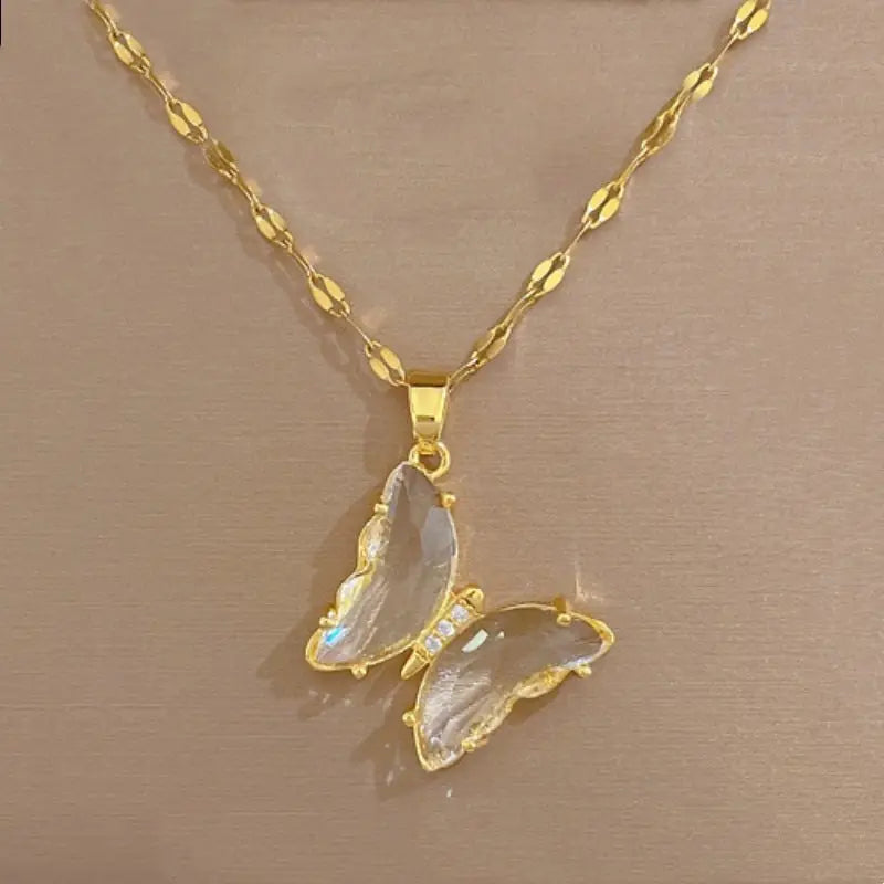 Zircon Butterfly Necklace - XL1074
