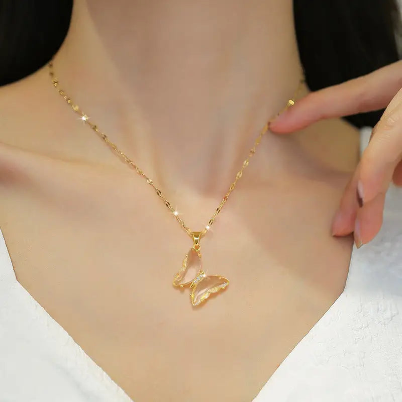 Zircon Butterfly Necklace - XL1074
