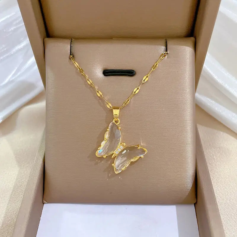 Zircon Butterfly Necklace - XL1074