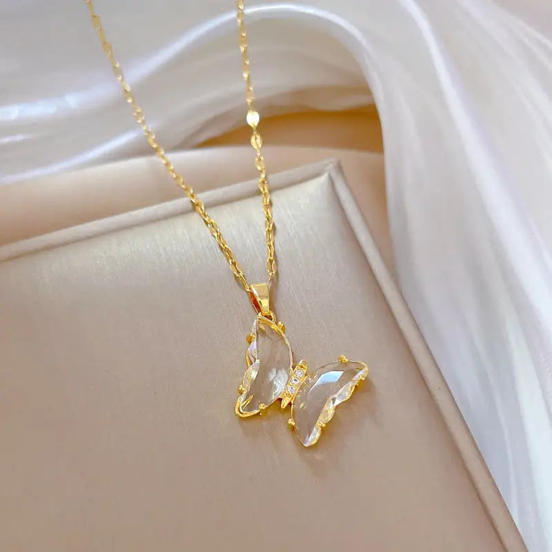 Zircon Butterfly Necklace - XL1074