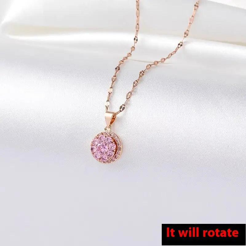 Zirconia Twist Necklace - XL00645 Pink Diamond Rose Gold