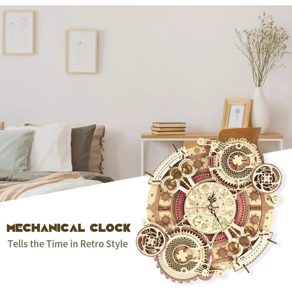 Zodiac Wooden Wall Clock Assembly Kit 168 Pieces LC601 5