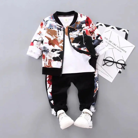 Autumn Adventure Boys Three Piece Suit with Jacket Waistcoat and Trousers - LauBelle