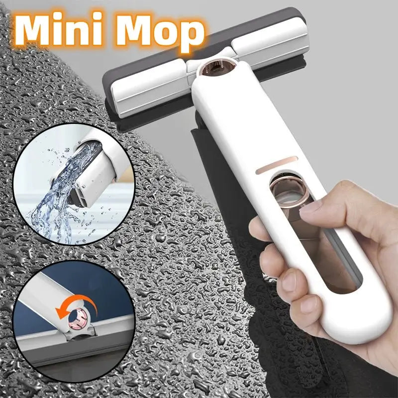 Compact Single Hand Grip Mop with Ring Push-Pull Dehydration System - LauBelle