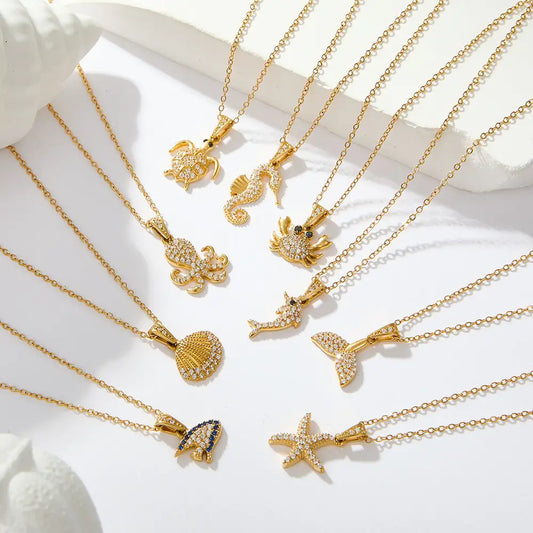 OceanGlow 18K Gold Necklace with Vibrant Shine - LauBelle Brand