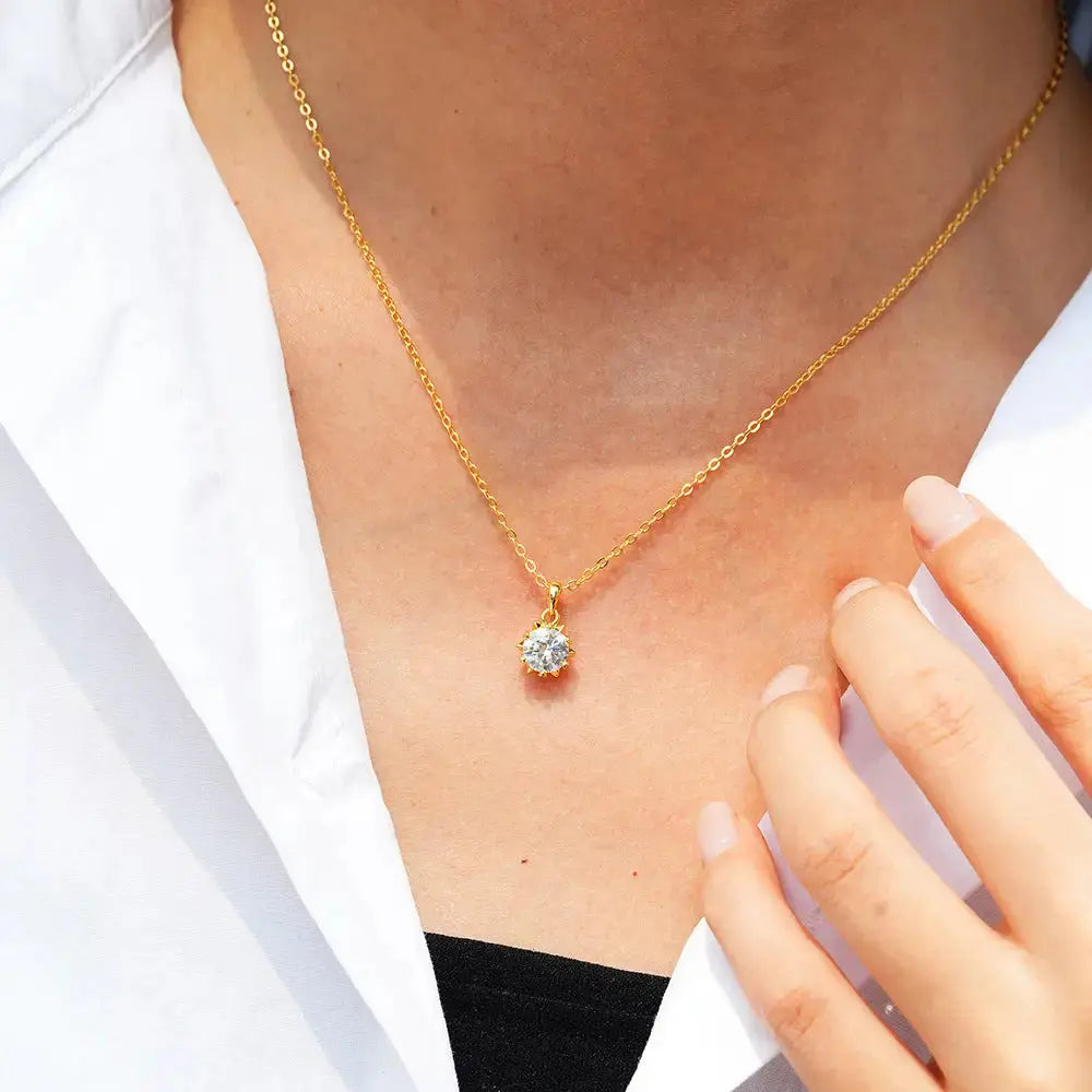 Radiant Moissanite Pendant Necklace for Elegant Versatility - LauBelle