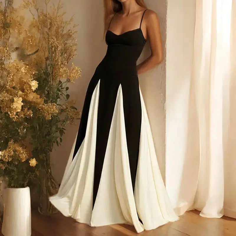 ChicFlow Two-Tone Cami Dress in Silky Fabric - LauBelle Brand