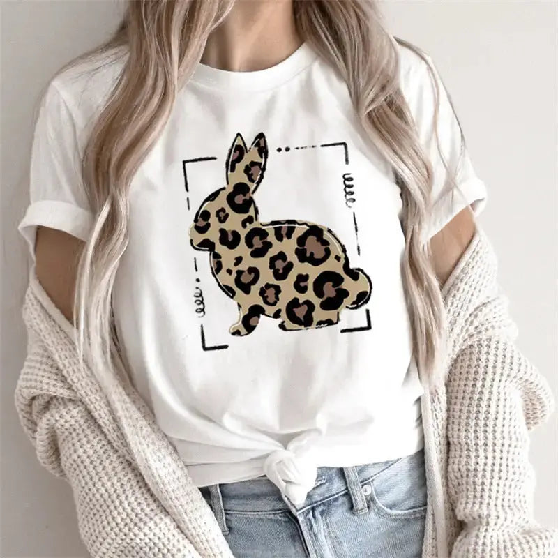ChicMe Custom Womens Short Sleeve Floral Bunny T-Shirt - LauBelle Brand