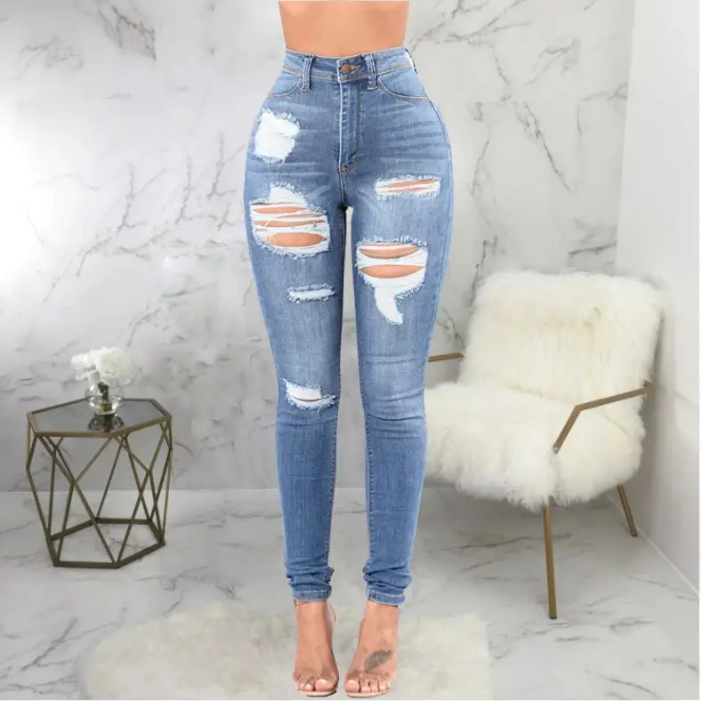 Urban All-Match Ripped Jeans in Premium Denim - LauBelle