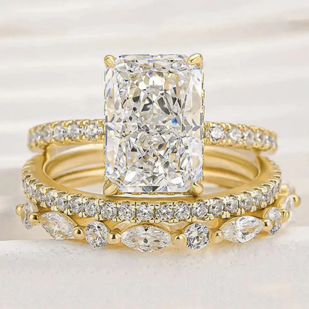 Glacier Sparkle Crystal Ring Set Three Unique Designs - LauBelle