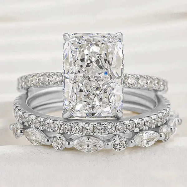 Glacier Sparkle Crystal Ring Set Three Unique Designs - LauBelle