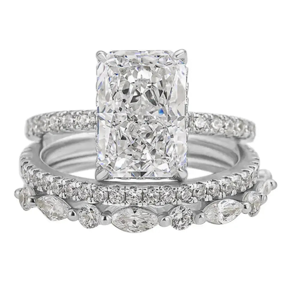 Glacier Sparkle Crystal Ring Set Three Unique Designs - LauBelle