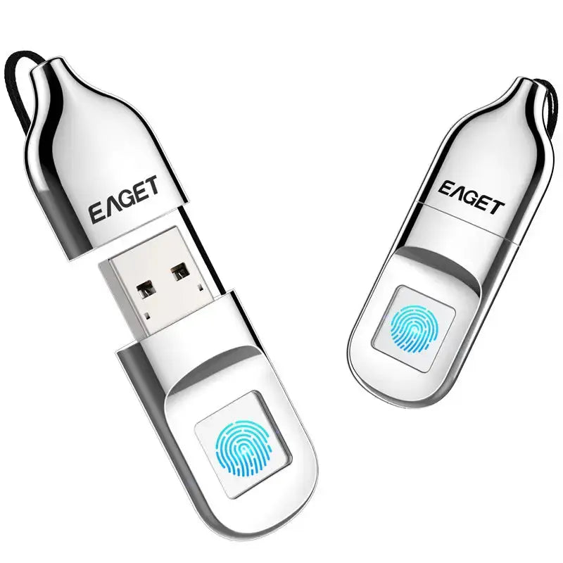 SecureTouch Silver Fingerprint USB Flash Drive - LauBelle