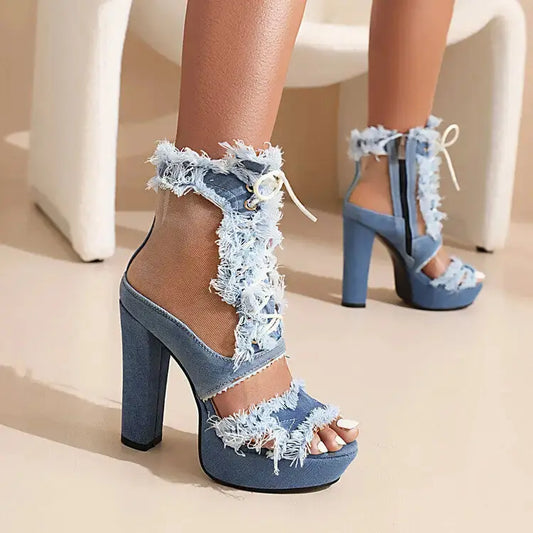 WaveStride Chunky Heel Sandal Boots for Modern Comfort and Style - LauBelle