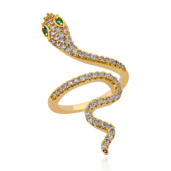 Copper Zircon Snake Design Ring - LauBelle