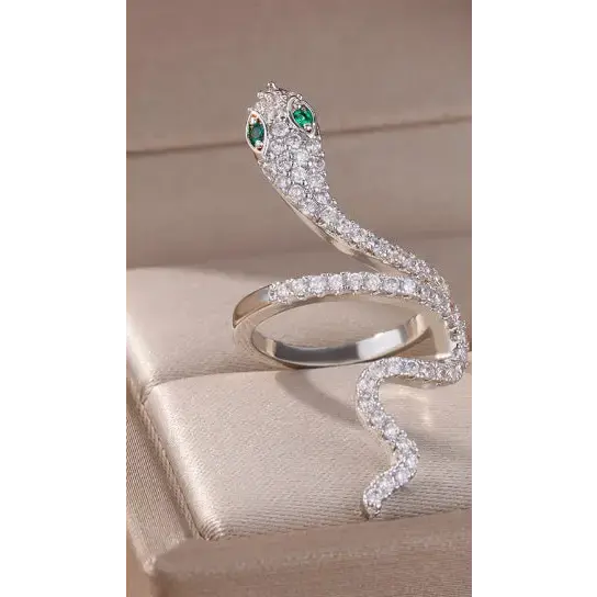 Copper Zircon Snake Design Ring - LauBelle