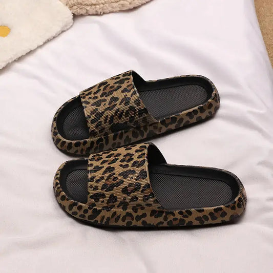 Leopard Chic Slides with Bold Animal Print Design - LauBelle Brand