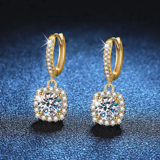 Radiant Square Moissanite Stud Earrings - LauBelle