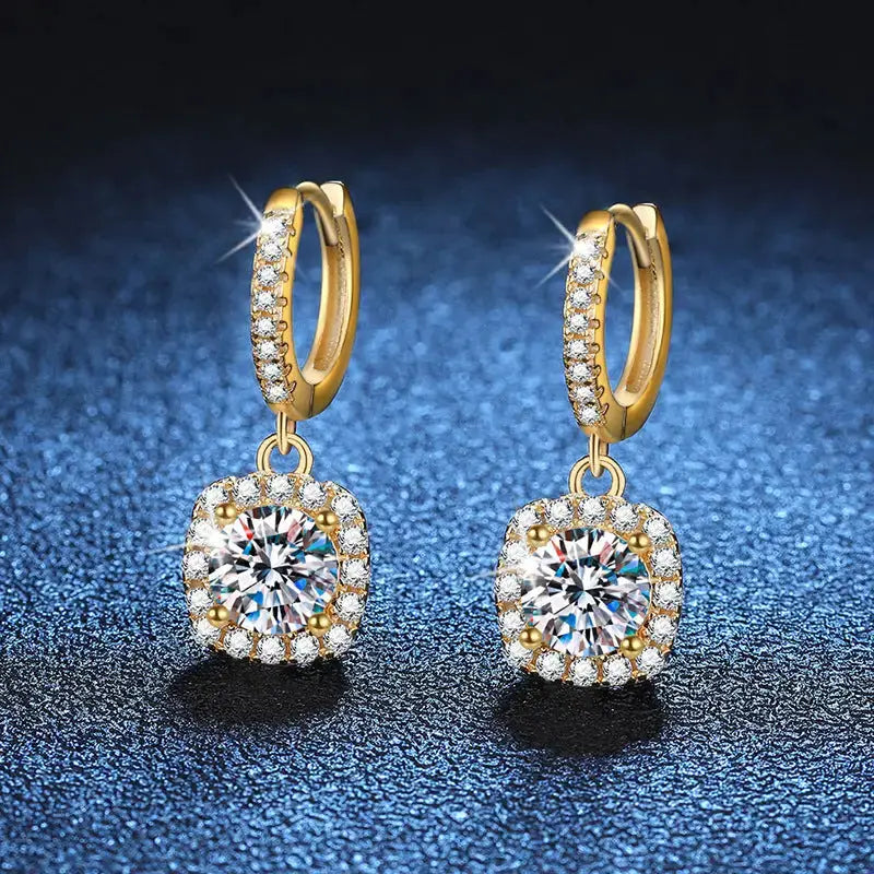 Radiant Square Moissanite Stud Earrings - LauBelle