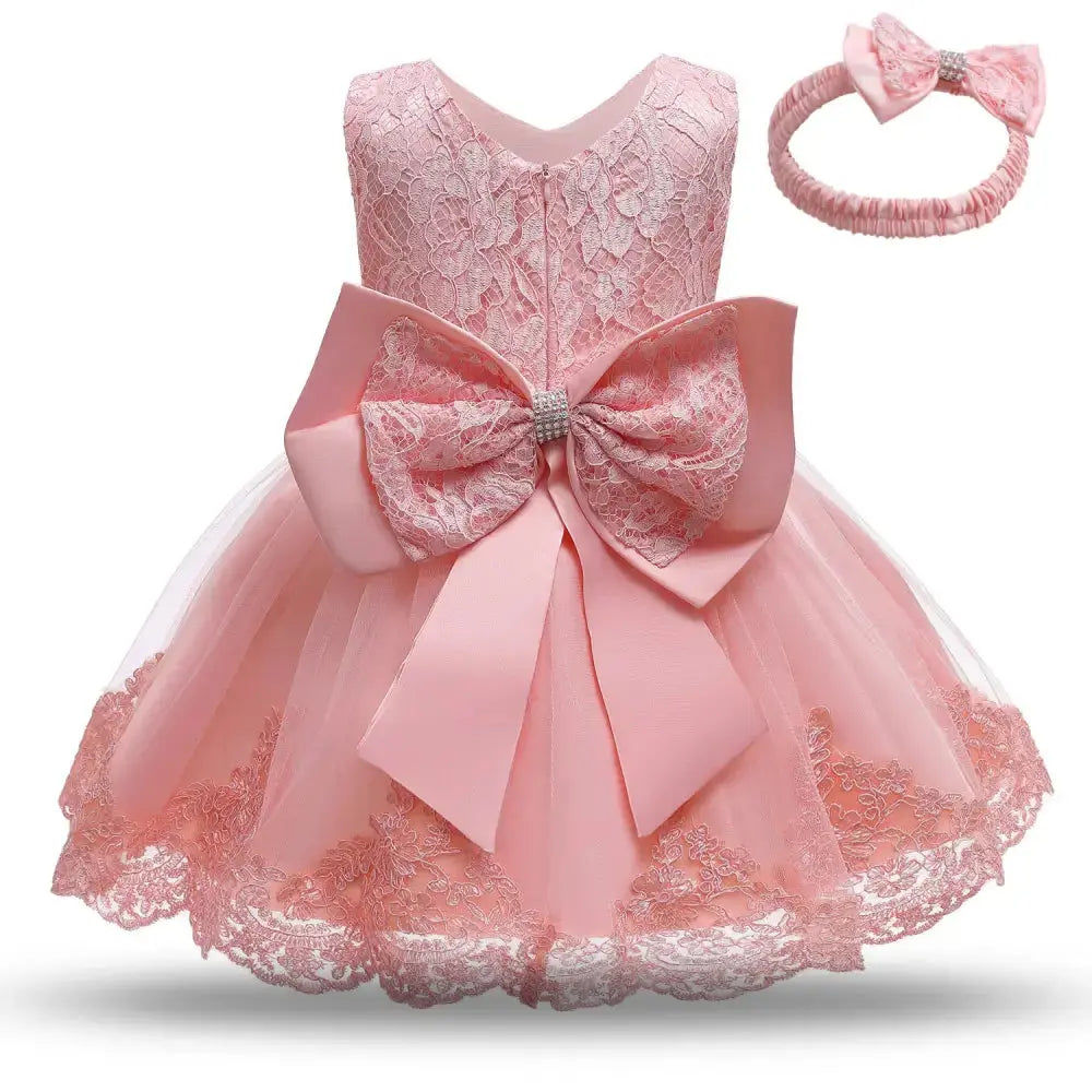 Blossom Baptism Gown with Floral Embroidery for Girls - LauBelle Brand