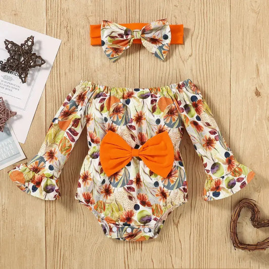 Floral Flare Romper and Headband Set - LauBelle