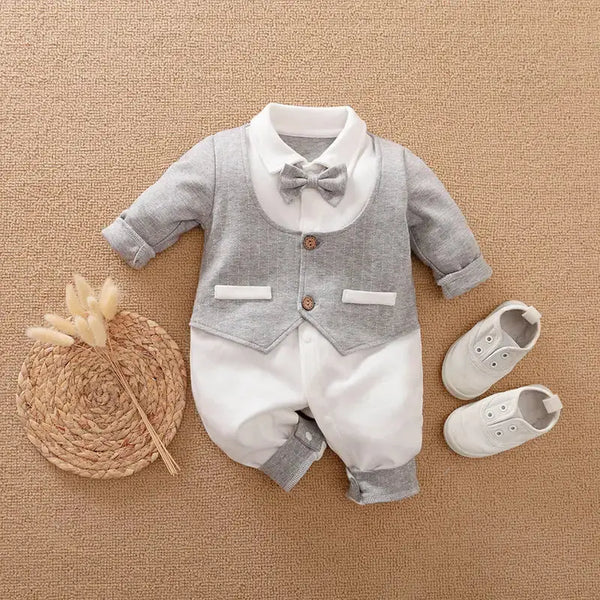 Gentleman's Long Sleeve Romper for Infants - LauBelle