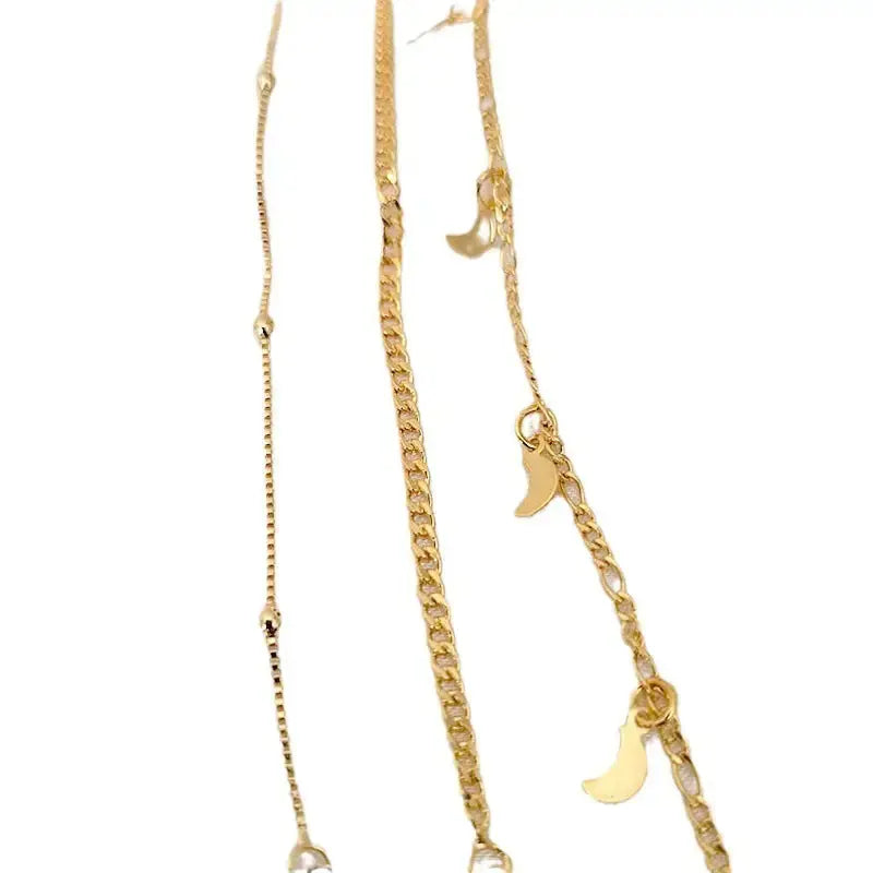 EuroAm Style Multi Layer Charm and Bead Anklet Set - LauBelle