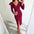 V-Neck Solid Color Long Sleeve Dress - LauBelle Brand