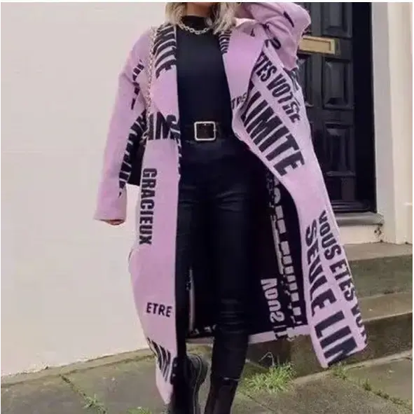 Dragon and Phoenix Woolen Coat with Intricate Back Design - LauBelle