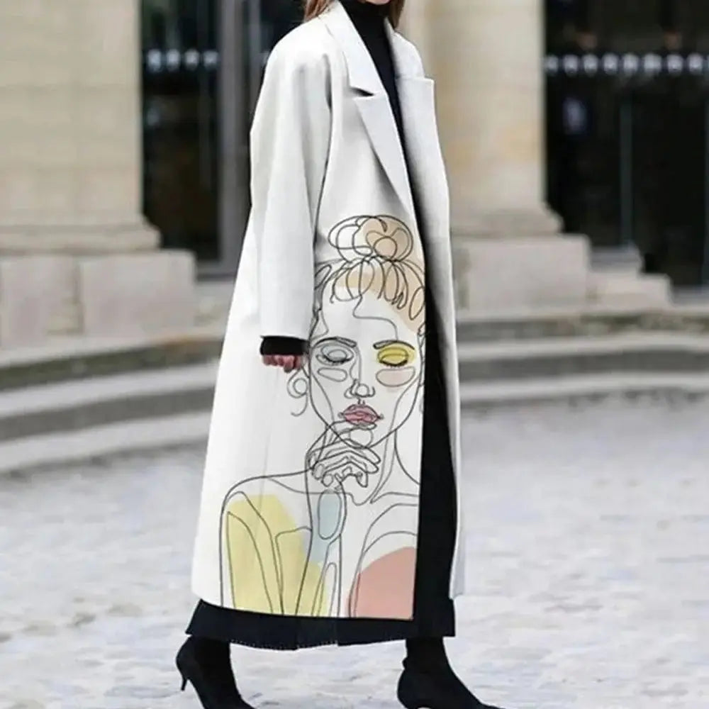Dragon and Phoenix Woolen Coat with Intricate Back Design - LauBelle Brand