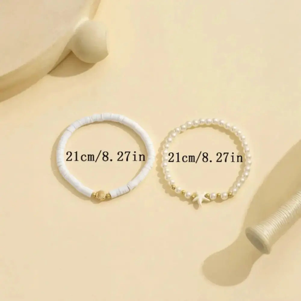 Stellar Pearl Twin Anklet with Lustrous Pearls - LauBelle