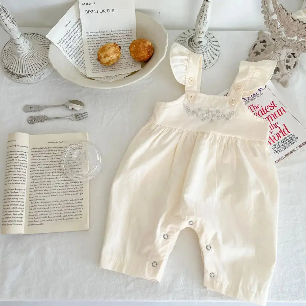 CutieCrawl Adjustable Baby Girl Suspender Romper Soft Breathable Fabric - LauBelle