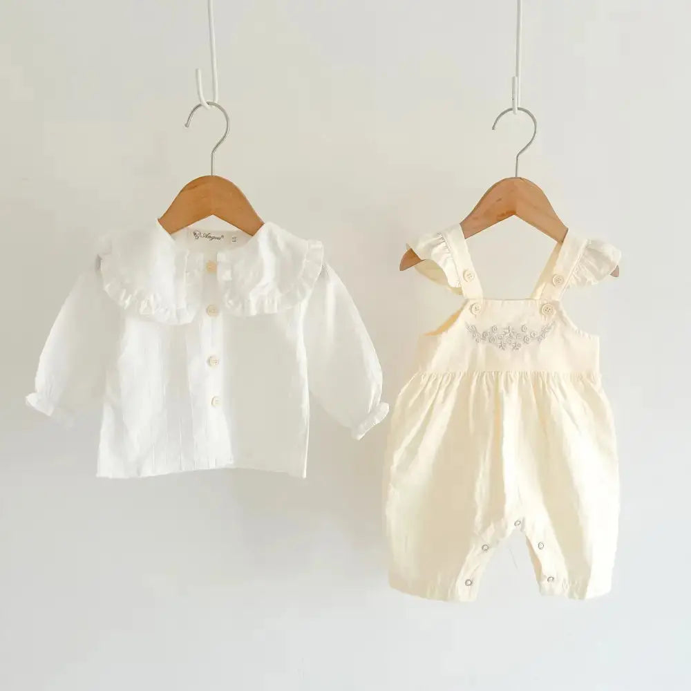 CutieCrawl Adjustable Baby Girl Suspender Romper Soft Breathable Fabric - LauBelle