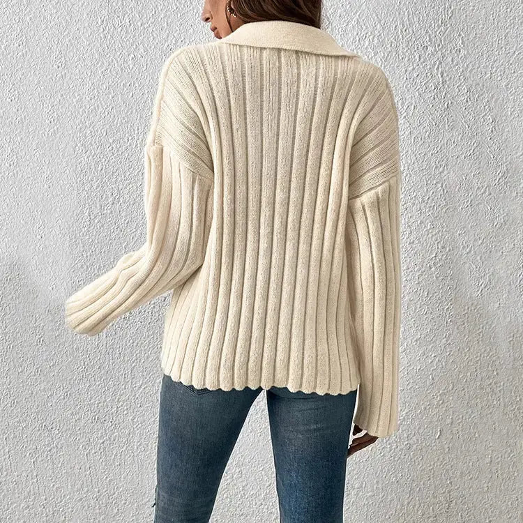 ChicEase Womens Polo Sweater with Timeless and Contemporary Design - LauBelle Brand