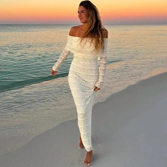 Off-Shoulder Socialite Dress with Elegant Fitted Silhouette - LauBelle Brand