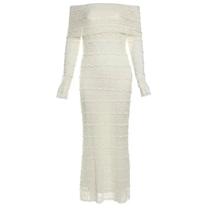 Off-Shoulder Socialite Dress with Elegant Fitted Silhouette - LauBelle Brand