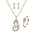 RadiantHeart Rhinestone Pendant Set with Heart Shaped Charm - LauBelle