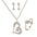 RadiantHeart Rhinestone Pendant Set with Heart Shaped Charm - LauBelle