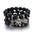 Layered Wood Bead Bracelet with Metal Accents - LauBelle
