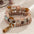 Layered Wood Bead Bracelet with Metal Accents - LauBelle