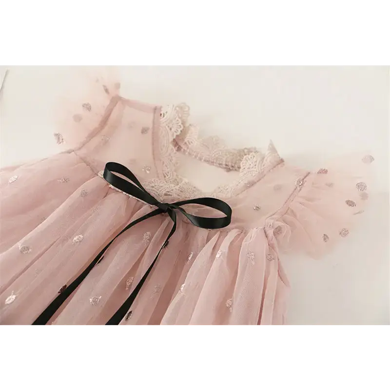 LaceWhirl Dreamy Gown with Lace and Swirl Pattern for Kids Aged 3 to 8 - LauBelle