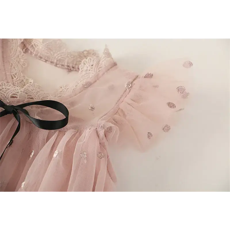 LaceWhirl Dreamy Gown with Lace and Swirl Pattern for Kids Aged 3 to 8 - LauBelle