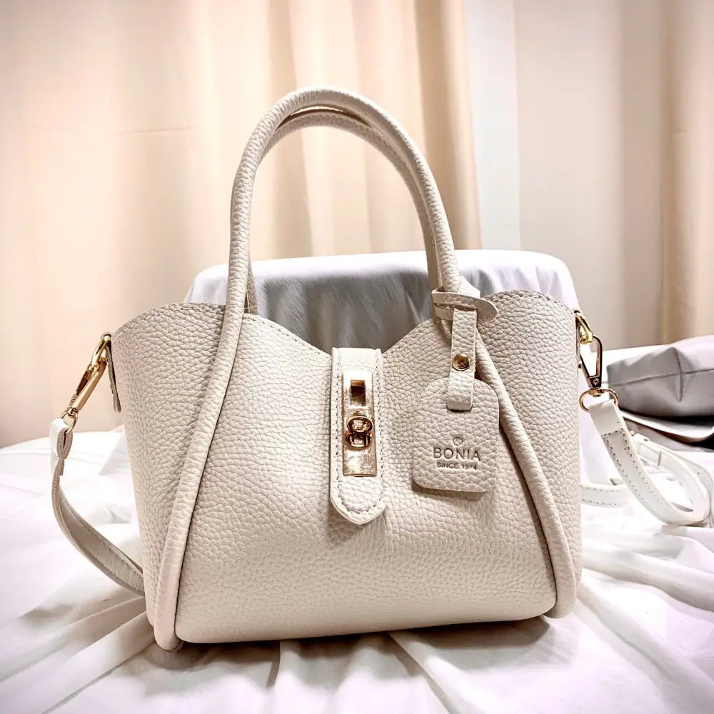 Litchi Luxe: Scarfed Shoulder Bag with Adjustable Strap - LauBelle