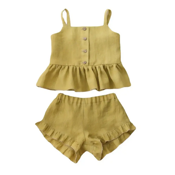 SunnyFrills Baby Girl Summer Sling Top and Shorts Set - LauBelle