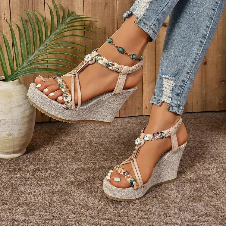 Strawstone Hemp Wedges Eco Friendly Fashionable Footwear - LauBelle