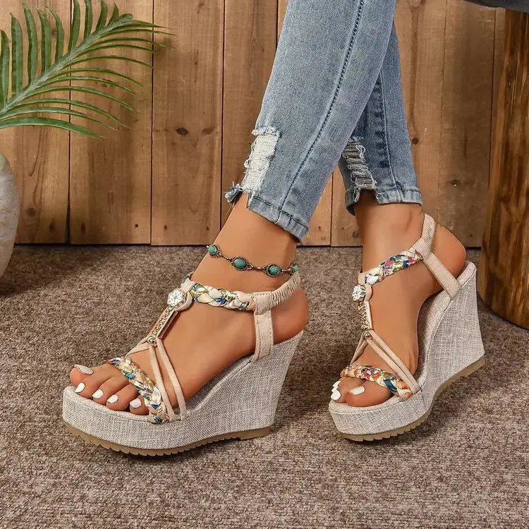 Strawstone Hemp Wedges Eco Friendly Fashionable Footwear - LauBelle